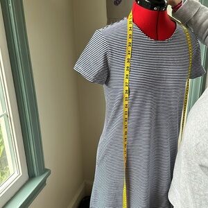 New United by Blue Navy & White Short Sleeve Organic Cotton Blend Swing Dress